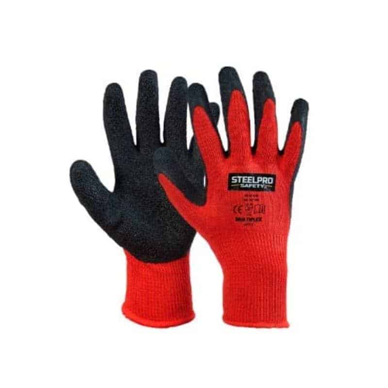 Guante Multiflex Latex Rojo Steelpro
