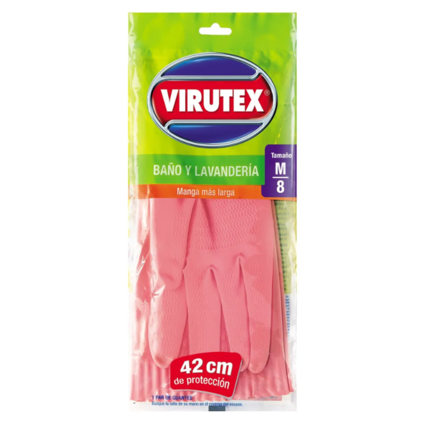 Guantes de Látex Multiuso Talla M - Rosado