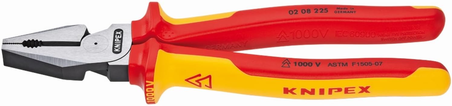 KNIPEX – 02 08 225 SBA Alicates Combinados de Alto Apalancamiento Aislados 9″