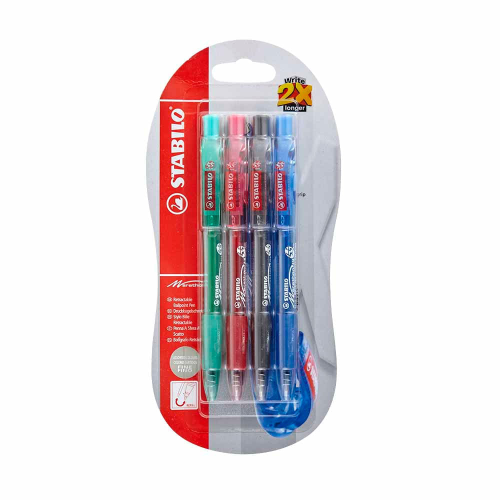 Lapiceros STABILO Marathon Tinta Seca Paquete 4un