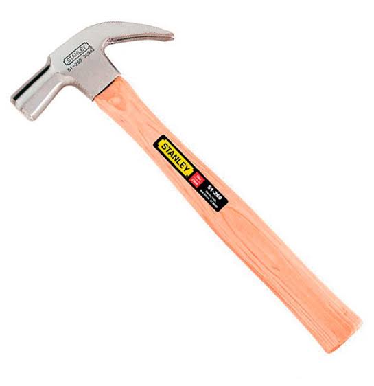 Martillo cabeza cónica 25mm uña curva, mango madera