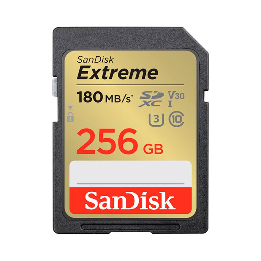 Memoria SD Sandisk 256GB Extreme – R180mb – W130mb