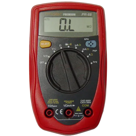 Multímetro Digital Prasek PR-88, AutoRango ACDC500V 10A Voltaje Resistencia