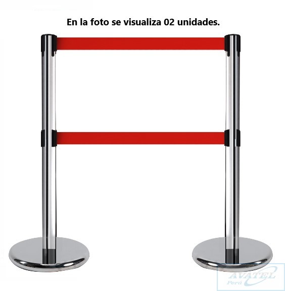 Postes de Acero Cromado Doble Fila Parantes Separadores Delimitadores