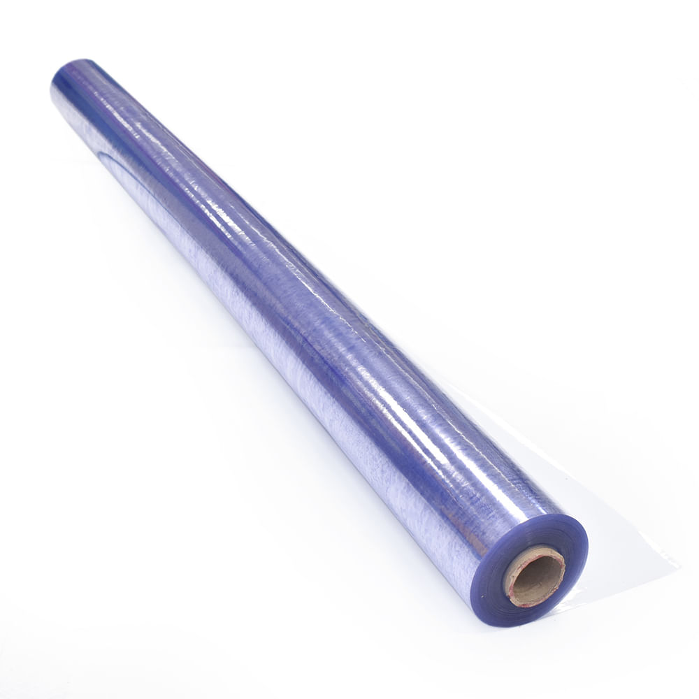 Rollo de 50 metros de plastico de PVC transparente  0.20 m de ancho x 1.5 mm