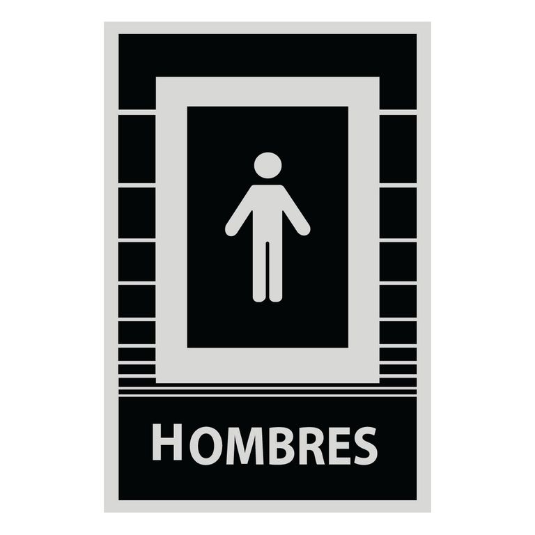 Señal de Baño Hombres 15×22.5 cm.