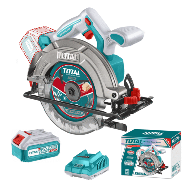 Sierra Circular 6 1/2" Li-Ion 20V 5200RPM 165mm Batería 1x4.0Ah TOTAL
