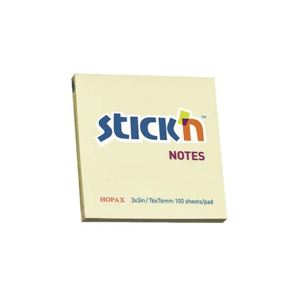 STICK'N NOTES NOTAS ADHESIVAS 3 X 3" AMARILLO PASTEL X 100H