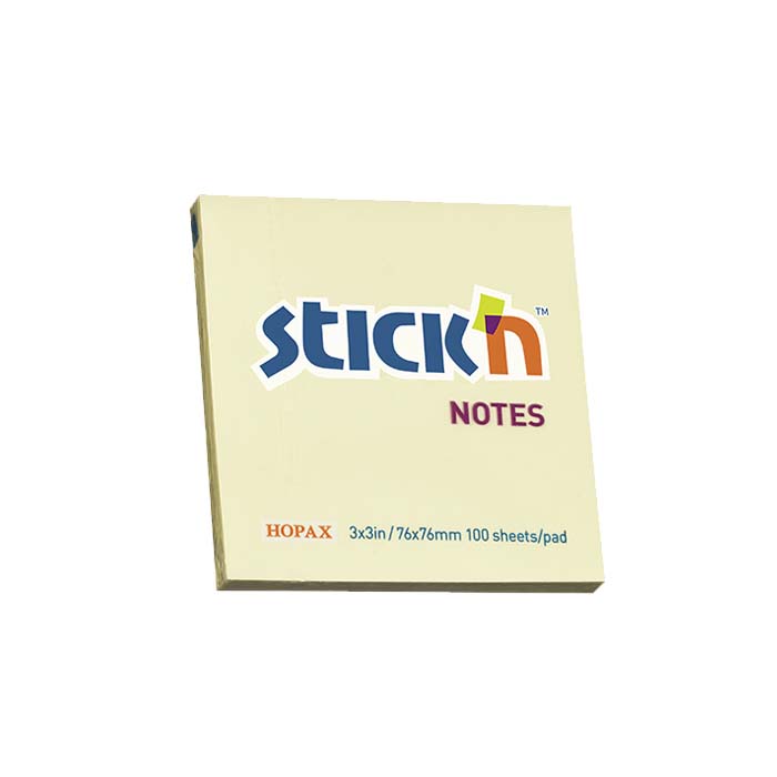 STICK’N NOTES NOTAS ADHESIVAS 3 X 3″ AMARILLO PASTEL X 100H