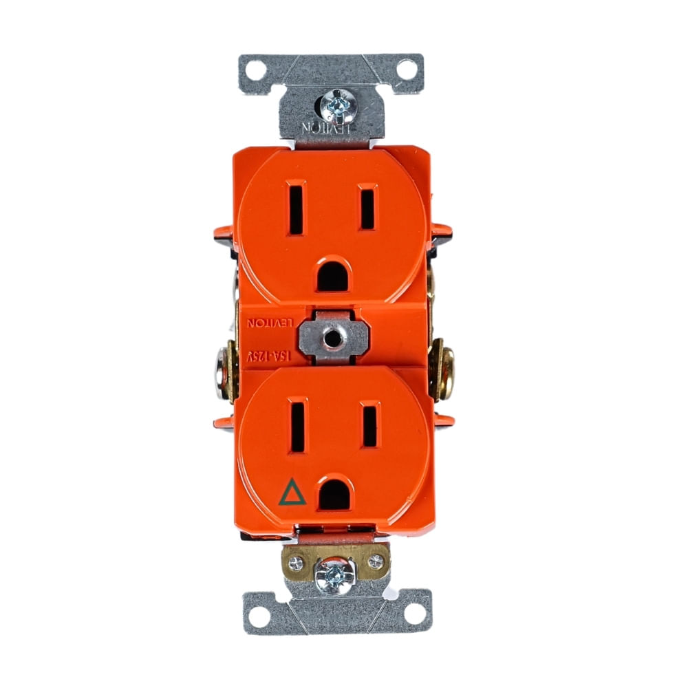 Toma doble empotrable T/Aislada 15A Leviton