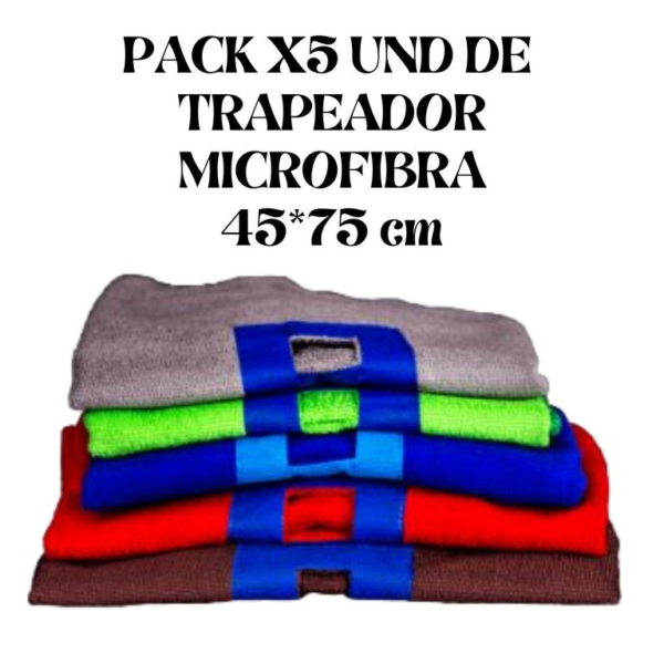 TRAPEADOR MICROFIBRA 45X75 cm PACK X5 UND