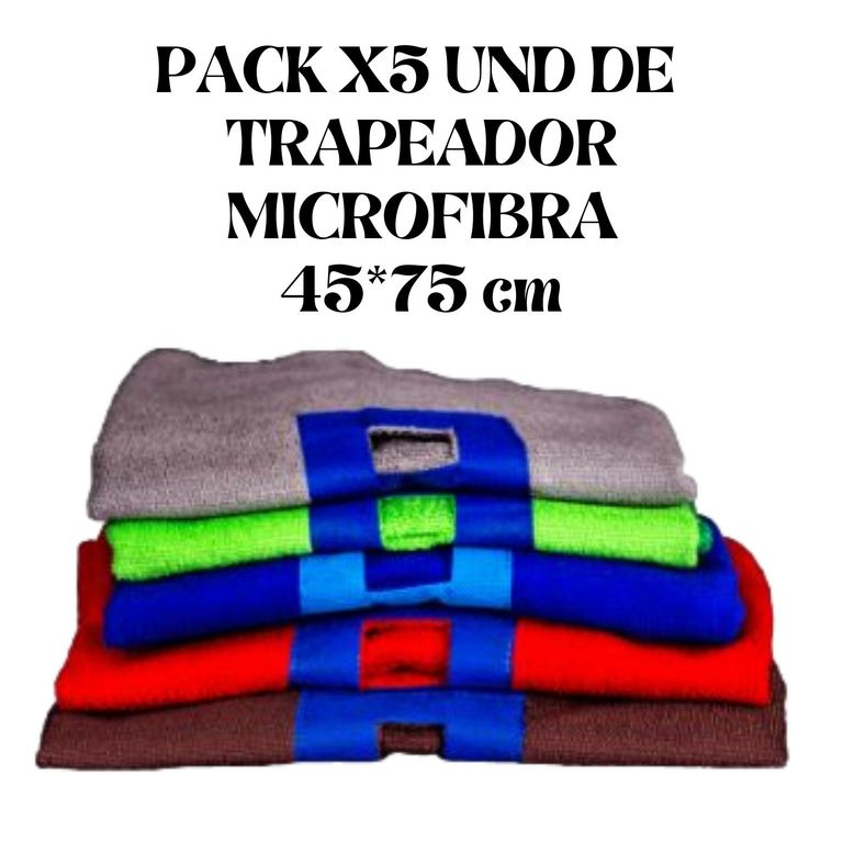 TRAPEADOR MICROFIBRA 45X75 cm PACK X5 UND