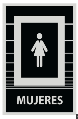 Señal de Baño Mujeres 15x22.5 cm.
