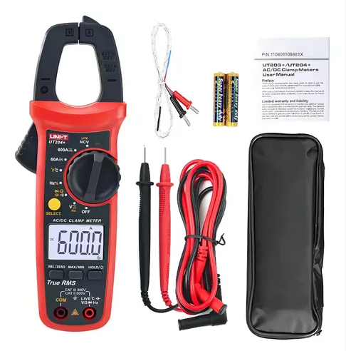 PINZA AMPERIMÉTRICA DIGITAL 600A AC-DC TRUE RMS UNI-T UT-204+