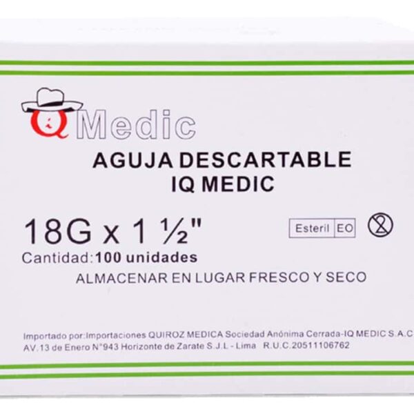 Aguja Hipodermica Número 18