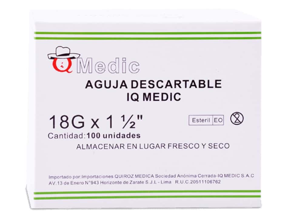 Aguja Hipodermica Número 18