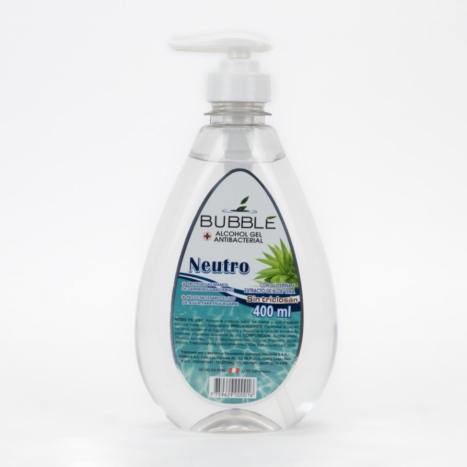 Alcohol en Gel Antibacterial Neutro FCO 400 ML