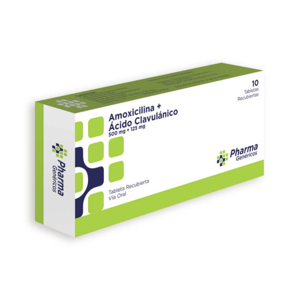 Amoxicilina + Ácido Clavulánico 500mg+125mg Tableta Recubierta