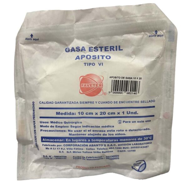 Apósito de Gasa/Algodón 10 cm x 2 Unidades