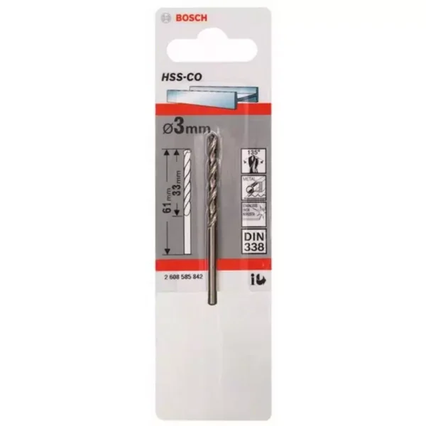 Broca Metal HSS-Co 3.0 x 33 x 61