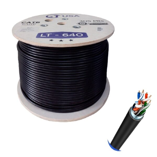 Cable para Exteriores LT USA F/UTP LDPE UV Cat 6 Negro LT-640