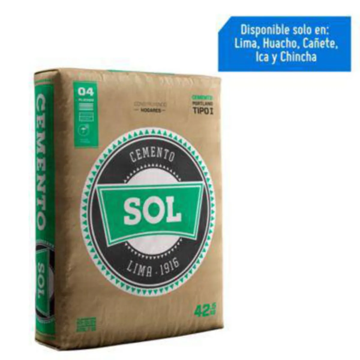 Cemento Sol Portland Tipo I 42.5 kg