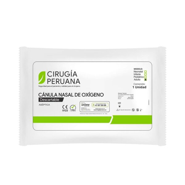 Cirugía Peruana Cánula Nasal de Oxígeno Descartable Adulto