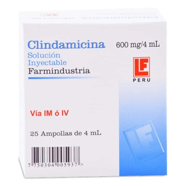Clindamicina 600 Mg/4 Ml Solución Inyectable