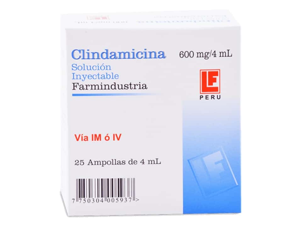 Clindamicina 600 Mg/4 Ml Solución Inyectable