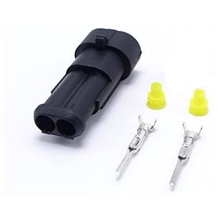 CONECTOR AUTOMOTRIZ AMP SUPERSEAL 1.5 2 PINES MACHO TE CONNECTIVITY 282104-1