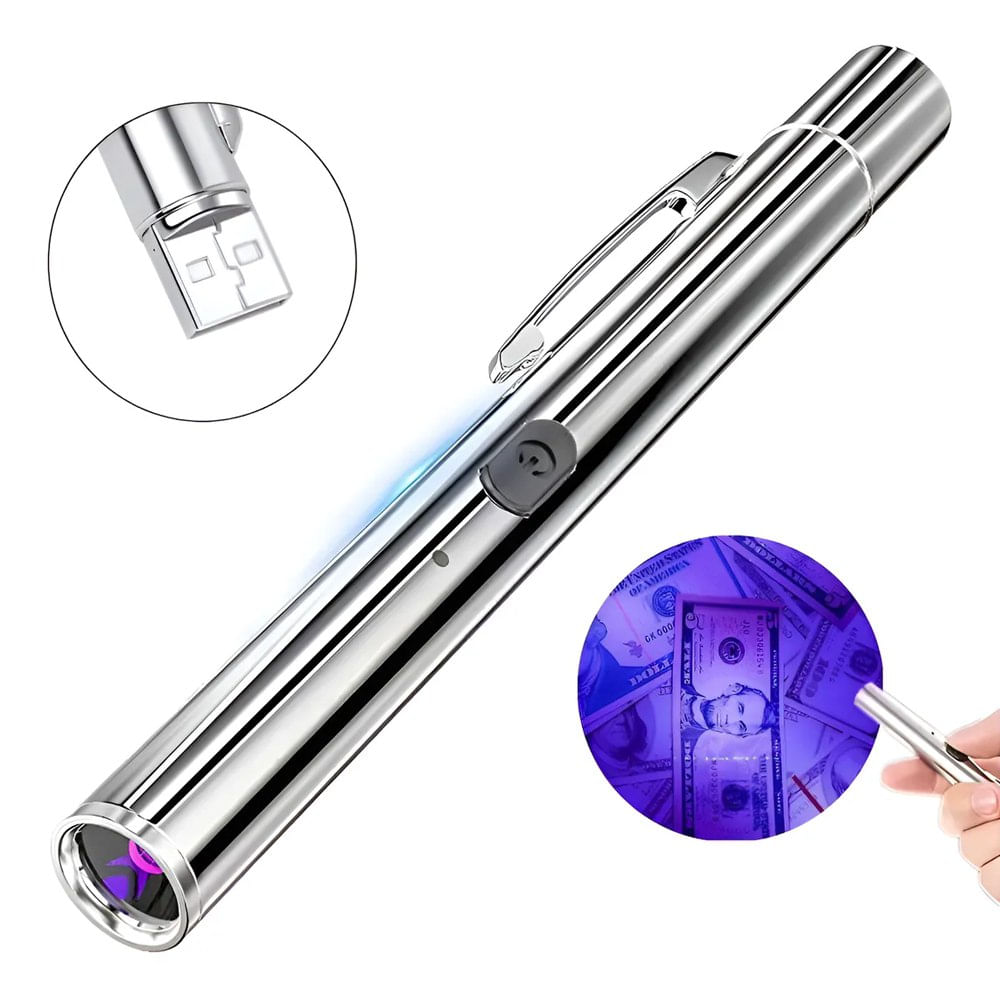 Detector de Billetes Falsos Recargable tipo Lapicero ZK-2021 luz led UV