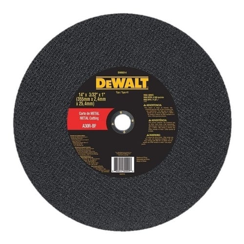 Disco Corte Metal 14×7/64×1", DeWalt DW44640 en Perú