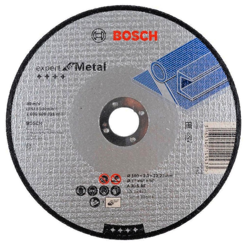 Disco de Corte 7″ x 3mm x 7/8″ para Metal Bosch 2608.600.321-000