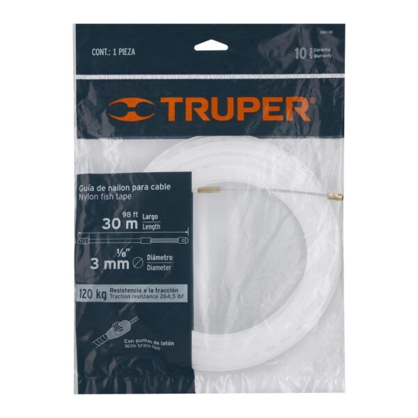 Guía Pasa Cable de Nylon 30 metros Truper 17758