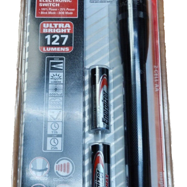 Linterna LED Maglite Mini 2 Pilas AA con Funda Black SP2201HL 127 Lúmenes