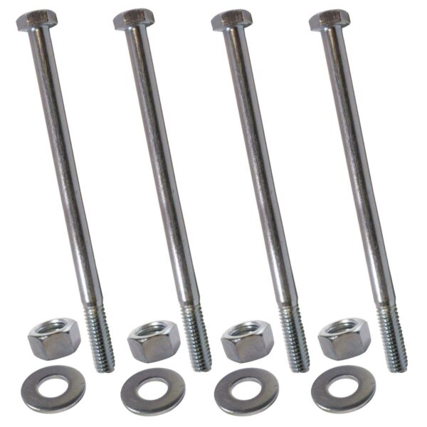Perno Hexagonal + Tuerca + Arandela 1/2 x 4 Pulgadas Zincado 4 Un
