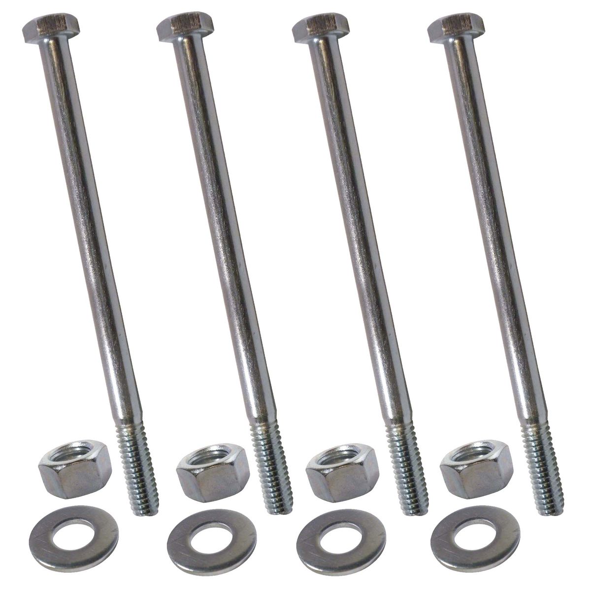 Perno Hexagonal + Tuerca + Arandela 1/2 x 4 Pulgadas Zincado 4 Un