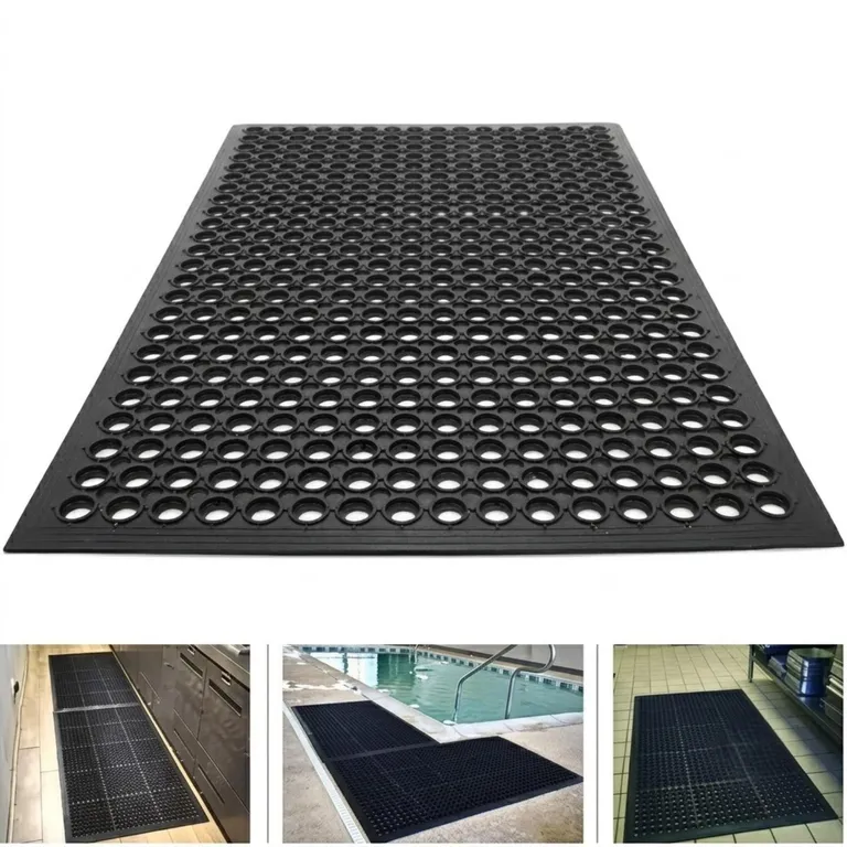 PISO JEBE 1 MM X 1.5 M, NEGRO A CUADROS