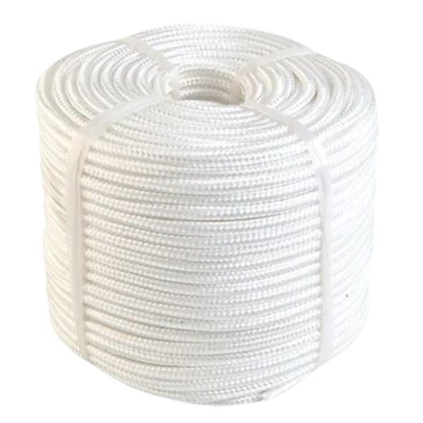 ROLLO DE SOGA DRIZA NYLON EN COLOR BLANCO DE 1/2" POR 100 METROS DE LARGO